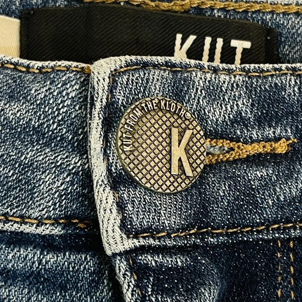 KUT From The Kloth Reese Jeans Womens 4L Blue Straight Mid Rise Stretch Denim‎
